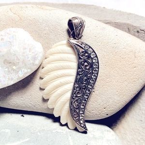 Artisan crafted handcarved Bali angel wing